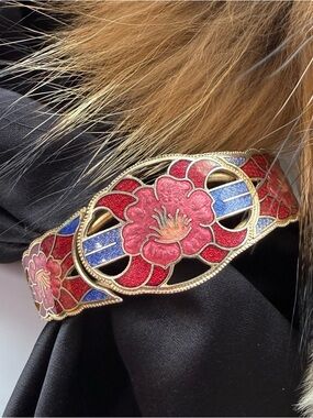 vintage cloisonné enamel bangle bracelet